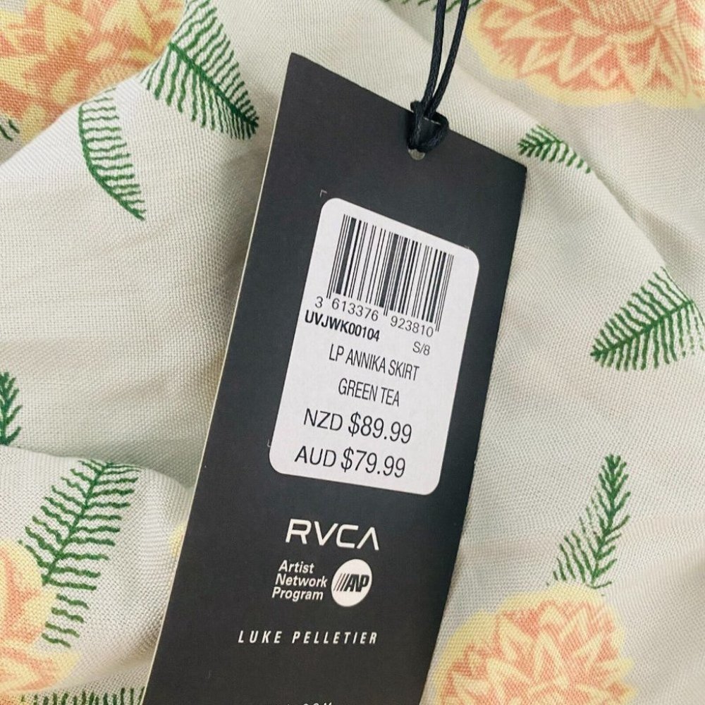 RVCA Luke Pelletier Collab BNWT Floral Annika Midi Skirt Women's Size Small - Picture 8 of 11